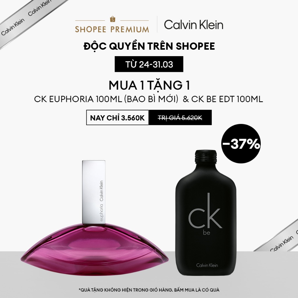 [MUA 1 TẶNG 1] Nước hoa Nữ Calvin Klein Euphoria EDP 100ml (Bao bì mới) TẶNG Nước Hoa Nam Nữ CK Be E