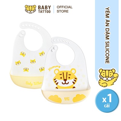 BABY TATTOO Yếm Ăn Dặm Cho Bé Chất liệu Silicone Mềm Mại Cao Cấp Có Máng Hứng Lớn