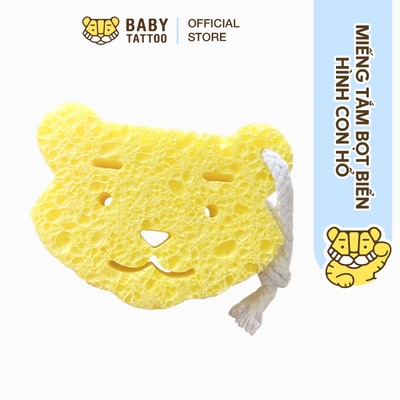 BABY TATTOO Miếng Tắm Bọt Biển Hình Con Hổ, An Toàn Cho Làn Da Của Bé