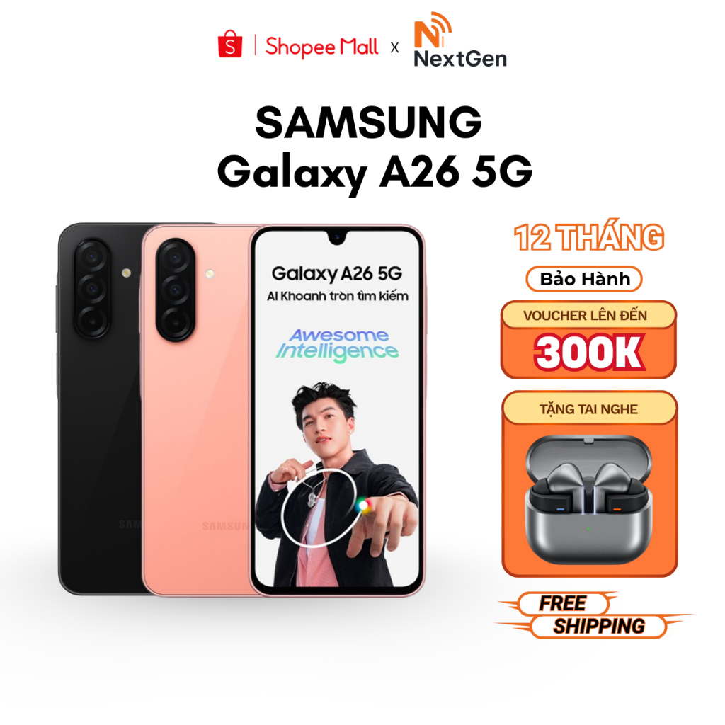(KÍCH T1) Điện thoại Samsung Galaxy A26 5G (8GB + 128GB) - Hàng Chính Hãng Bảo Hành 12 Tháng