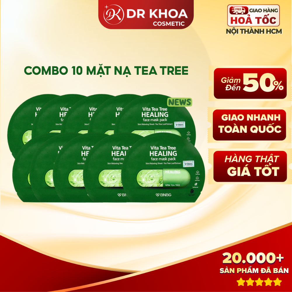 Combo 10 Miếng Mặt Nạ Tràm Trà BNBG Vita Tea Tree Healing Mask (30ml x10)