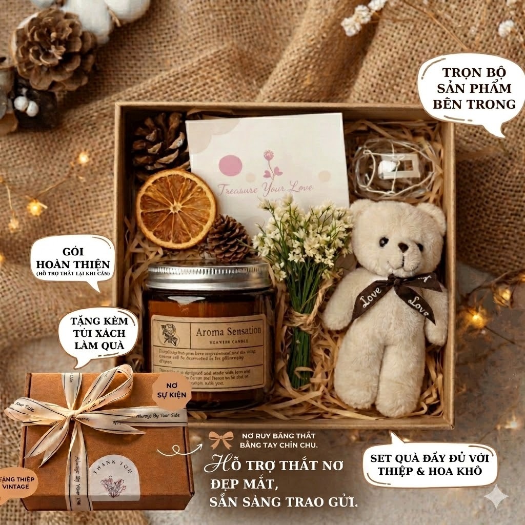 Set Quà Tặng Nến Thơm Cao Cấp Giftbox Sinh Nhật – Quà Sinh Nhật Cho Nữ, Set Quà Tặng Cho Nữ Tinh Tế,