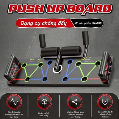 BG- RH009 Dụng Cụ Tập Chống Đẩy, Hít đất Có Vạch Kẻ Màu Theo Nhóm Cơ, có ĐỒNG HỒ ĐẾM