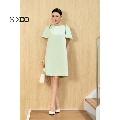 Đầm suông ngắn cổ tròn xanh mint SIXDO (Light Mint Woven Loose Dress