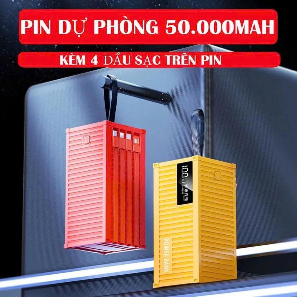 [Tặng cáp sạc nhanh 4in1] Sạc Dự Phòng CONTAINER 50000mAh Tặng Cáp Sạc Nhanh 4in1 Dung Lượng 50000mA