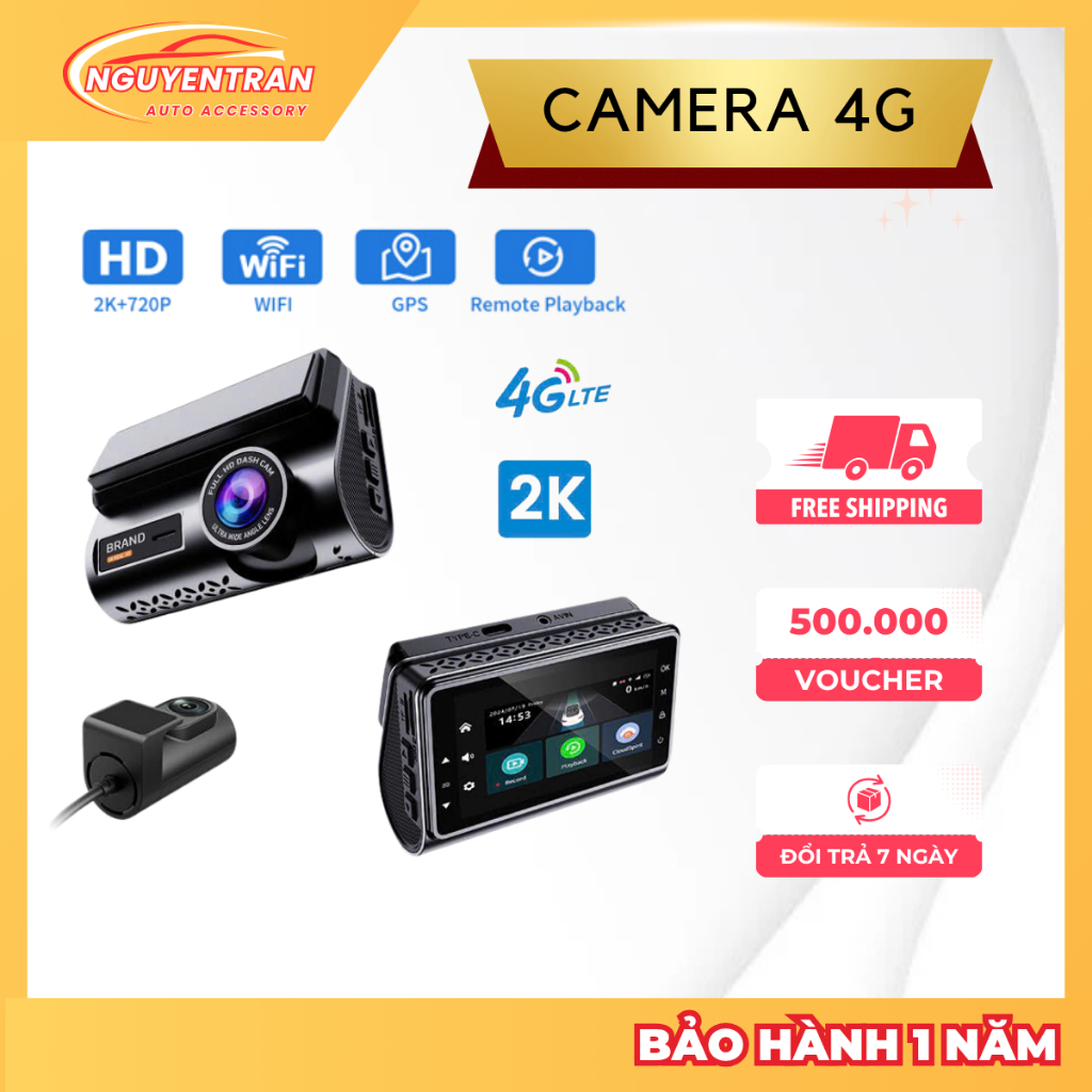 Camera Hành Trình Giám Sát Từ Xa 24h P83, Độ Phân Giải 2K, Phát Sóng Wifi, Định Vị GPS, Đàm Thoại 2 