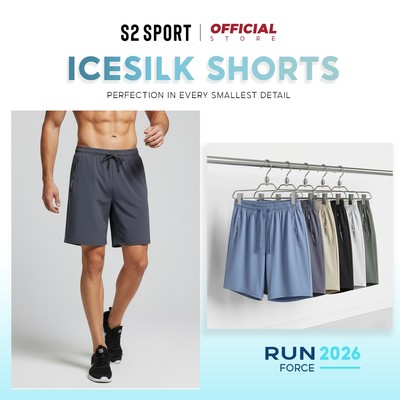 Quần short gió nam S2 SPORT, quần đùi trơn cạp chun mềm túi khóa vải gió Air Cool thoáng khí - QS14
