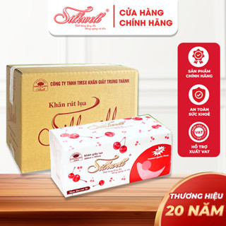 Giấy ăn Silkwell rút khổ to Thùng 9 gói khăn giấy rút lụa 280 tờ 2 lớp siêu dai Hàng chính hãng