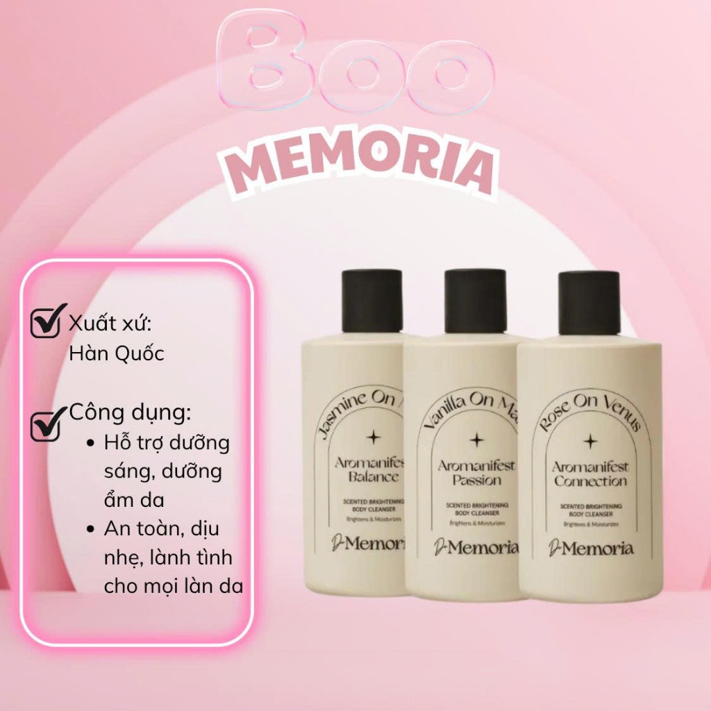 De Memoria - Sữa Tắm Trắng Da Hương Nước Hoa Scented W​hitening B​ody Cleanser 300ml
