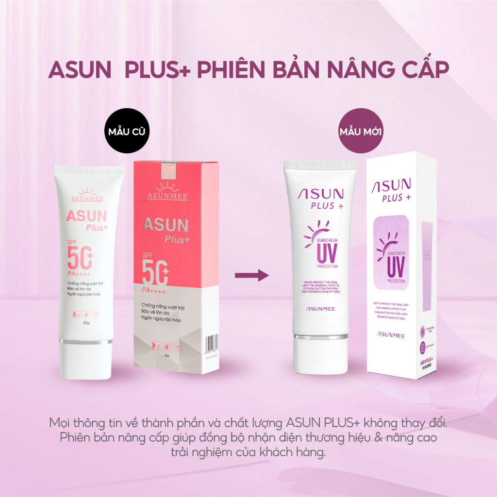 [COMBO] 2 Kem Chống Nắng Asun Nâng Tone SPF50+ PA++++ Dưỡng Ẩm, Bảo Vệ Da Toàn Diện, Chống Tia UV