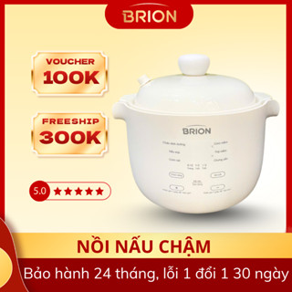 Nồi Nấu Chậm Đa Năng BRION Chưng Yến, Hầm Cháo Ăn Dặm Hàng Chính Hãng Bảo Hành 24 Tháng
