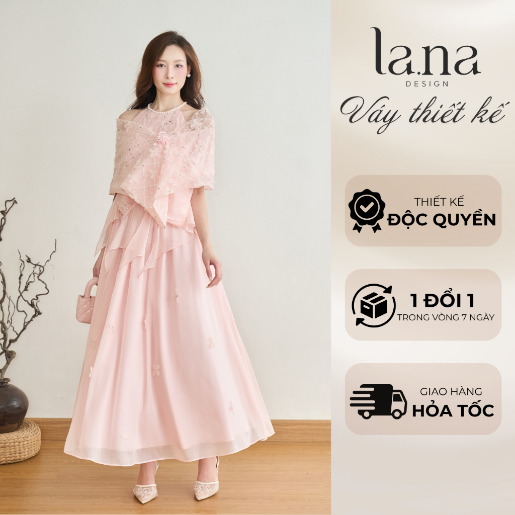 Set váy thiết kế Phấn Nhiên chất lưới ren đính kim sa váy tơ yếm phối áo khoác phù hợp đi tiệc - SV5