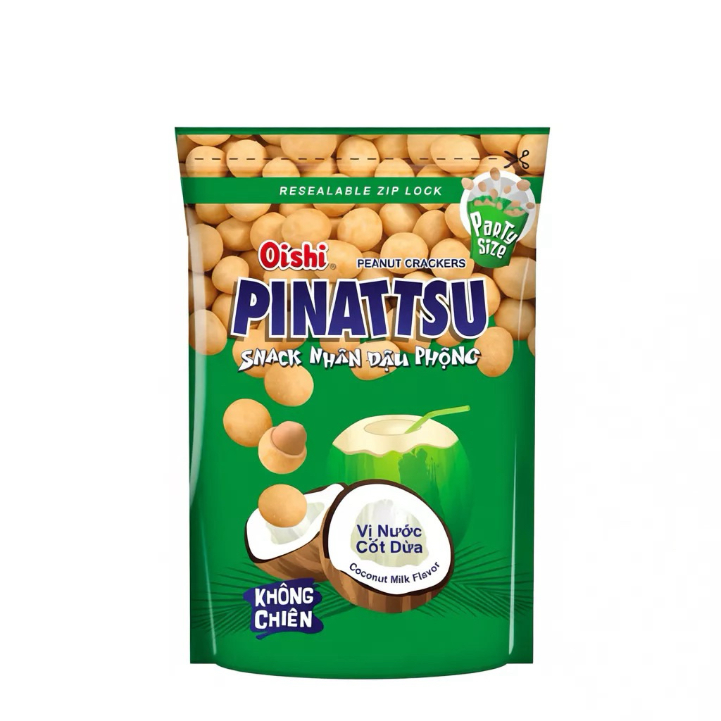 snack đậu phộng da cá vị nước cốt dừa 85g và snack pillow 85g