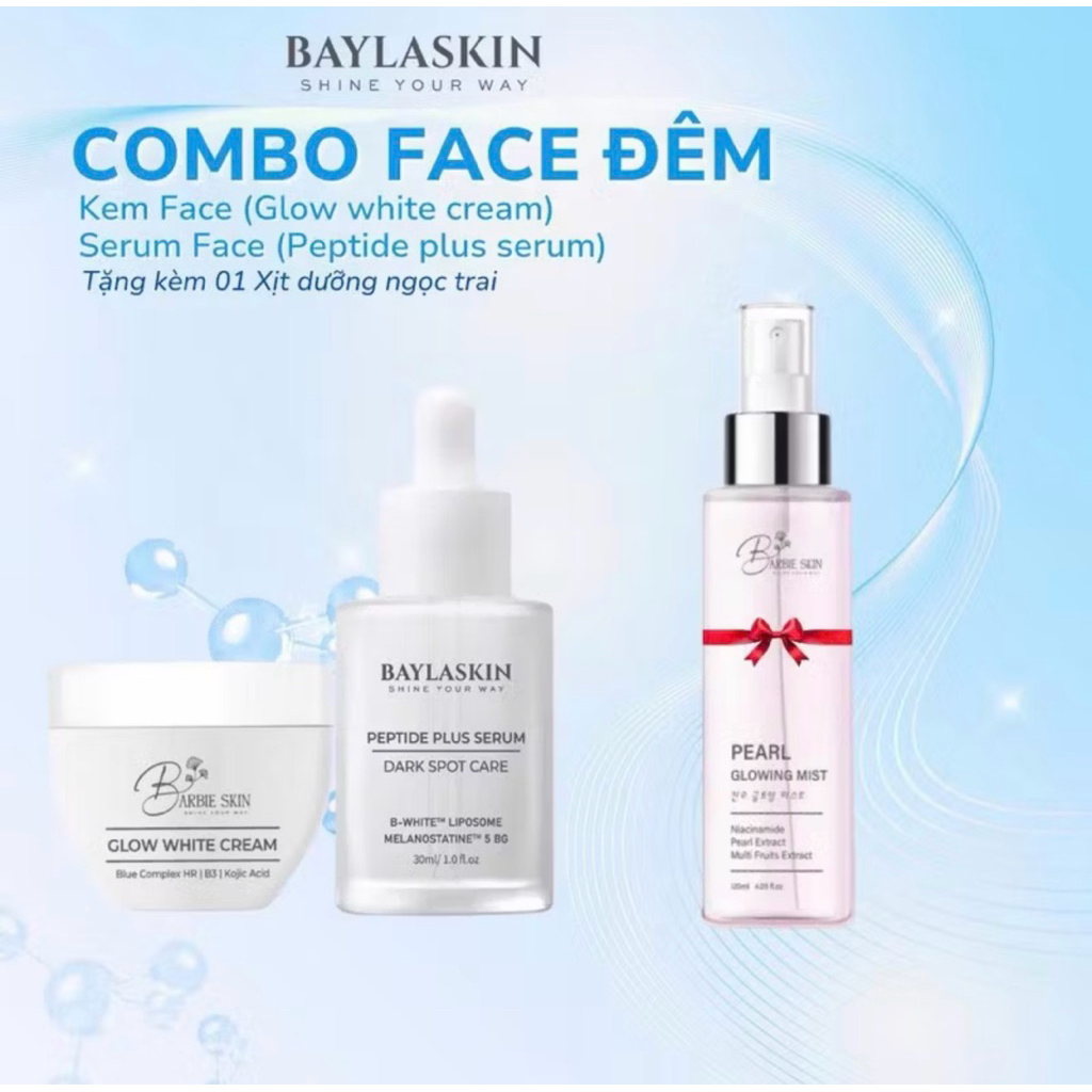COMBO KEM FACE ĐÊM BARBIE SKIN - BAYLASKIN (SX HÀN QUỐC) TẶNG KÈM QUÀ TỰ CHỌN