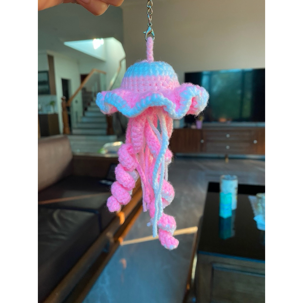 móc khoá len con sứa