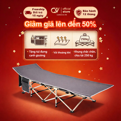 CONOCO Giường gấp xếp văn phòng 1m9/1m7 cao cấp vải Oxford thoáng khí có túi  chịu tải 150kg
