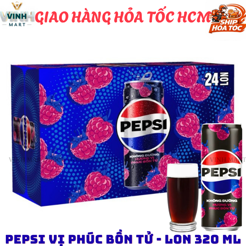 Pepsi Phúc Bồn Tử Lon Thùng 24 lon 320 Ml