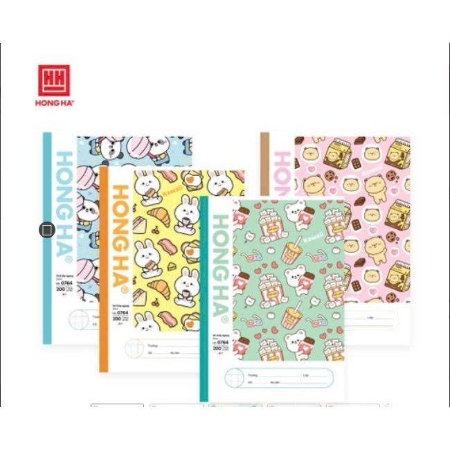 Vở 4 ly ngang 200 trang Hồng Hà South Star Kawaii - 0764 (Combo 5Q) - Màu Ngẫu Nhiên - Chọn màu vui 