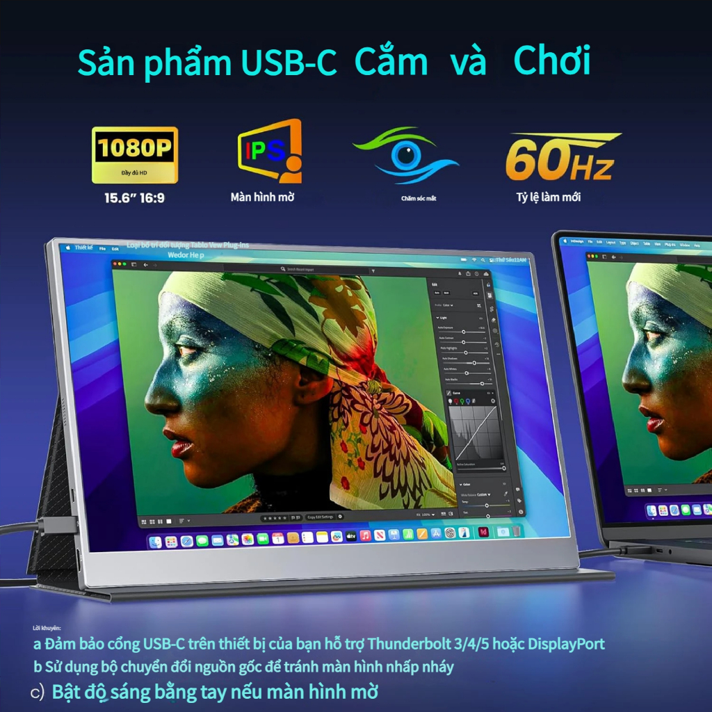 Màn Hình Di Động 14/15.6 Inch Tích Hợp Loa Kép FHD 1080P Tương Thích Laptop Máy Tính Bảng Điện Thoại Ps4 Switch Macbook | BigBuy360 - bigbuy360.vn