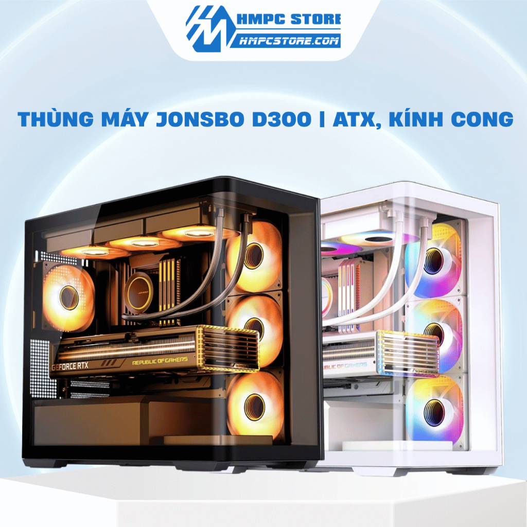 Case - Thùng máy Jonsbo D300 | ATX, kính cong, bảo hành 12 tháng