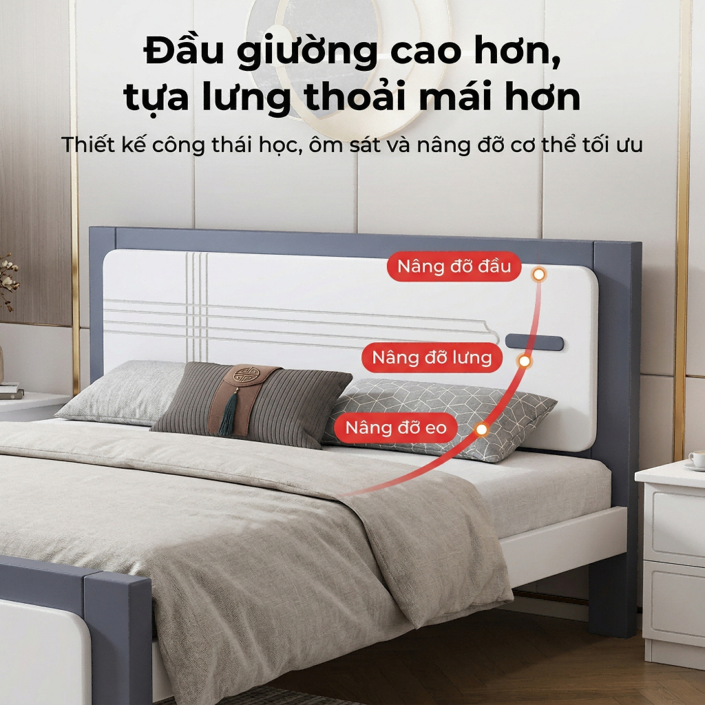 REX Giường gỗ tự nhiên cao cấp giường đôi Giường bệt 1m5 - 1m8 đã được xử lí ẩm mốc mối mọi | BigBuy360 - bigbuy360.vn