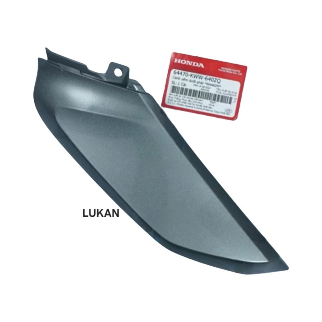 Cặp nhựa cánh yếm, bững ngoài WAVE S110, 2012... Xám zin 64475-KWW-640ZQ, 64470-KWW-640ZQ