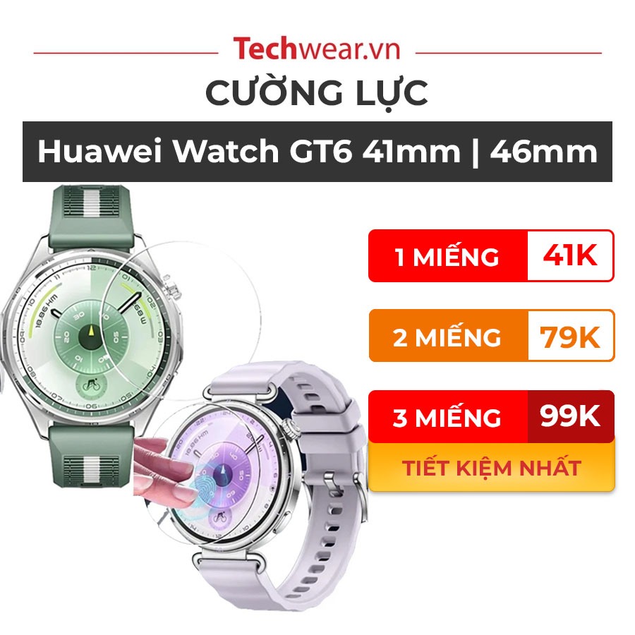 [Mua nhiều giá tốt] Cường lực Huawei Watch GT6 41mm 46mm GT6 Pro | Cường lực chống trầy xước bể vỡ |