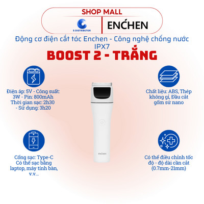 [HỎA TỐC] Tông đơ cắt tóc Enchen Boost 2 - Công suất 3W - Bảo hành 12 tháng - Hàng chính hãng