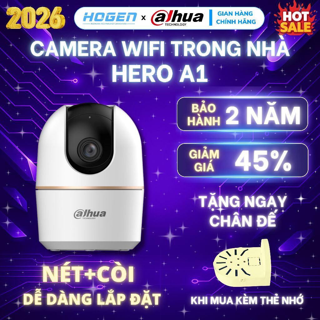 Camera Wifi Trong Nhà Dahua H3AE/H4AE/H5AE 2K/3K– Xoay 360,Đàm Thoai 2 Bên, Phát Hiện Người, BH 24TH