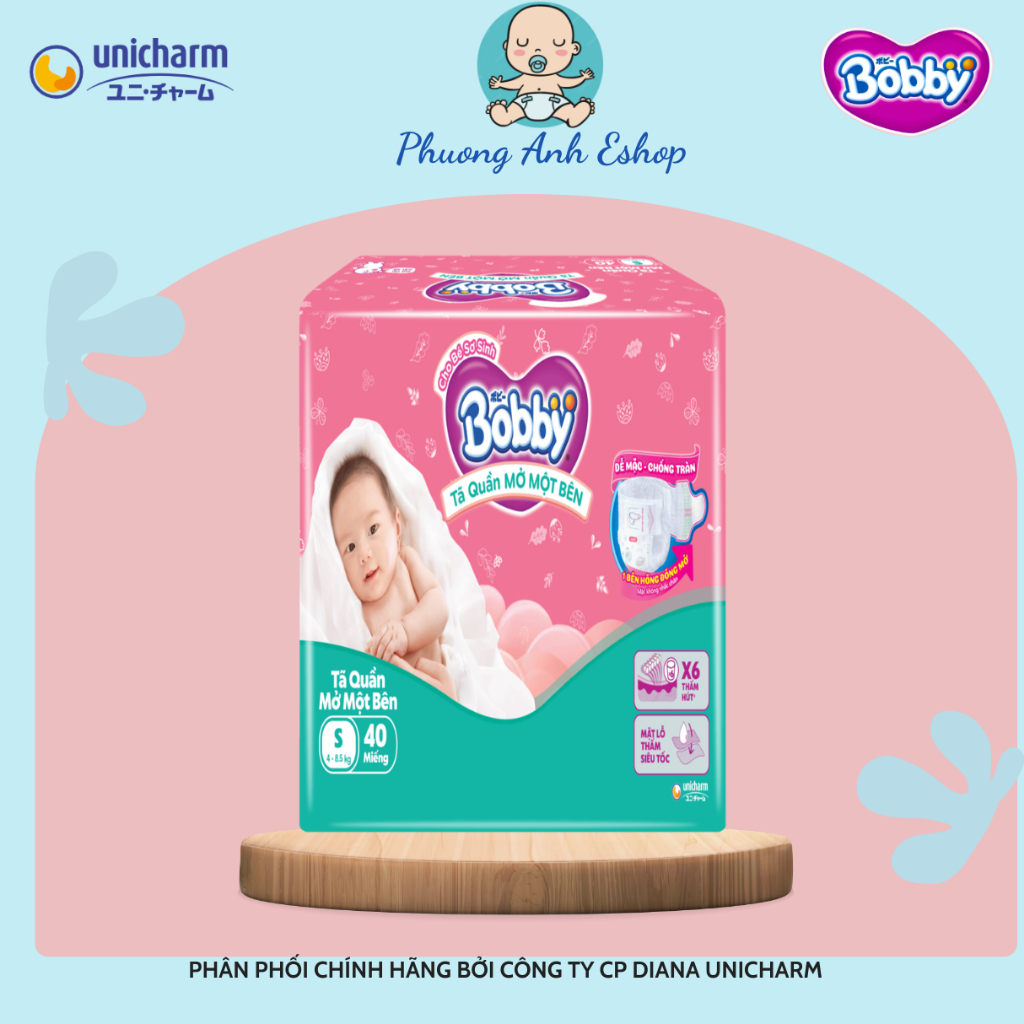 Tả quần Bobby Mở Một Bên dành cho bé sơ sinh size NB36/NB70/NB70+6/S40/S80