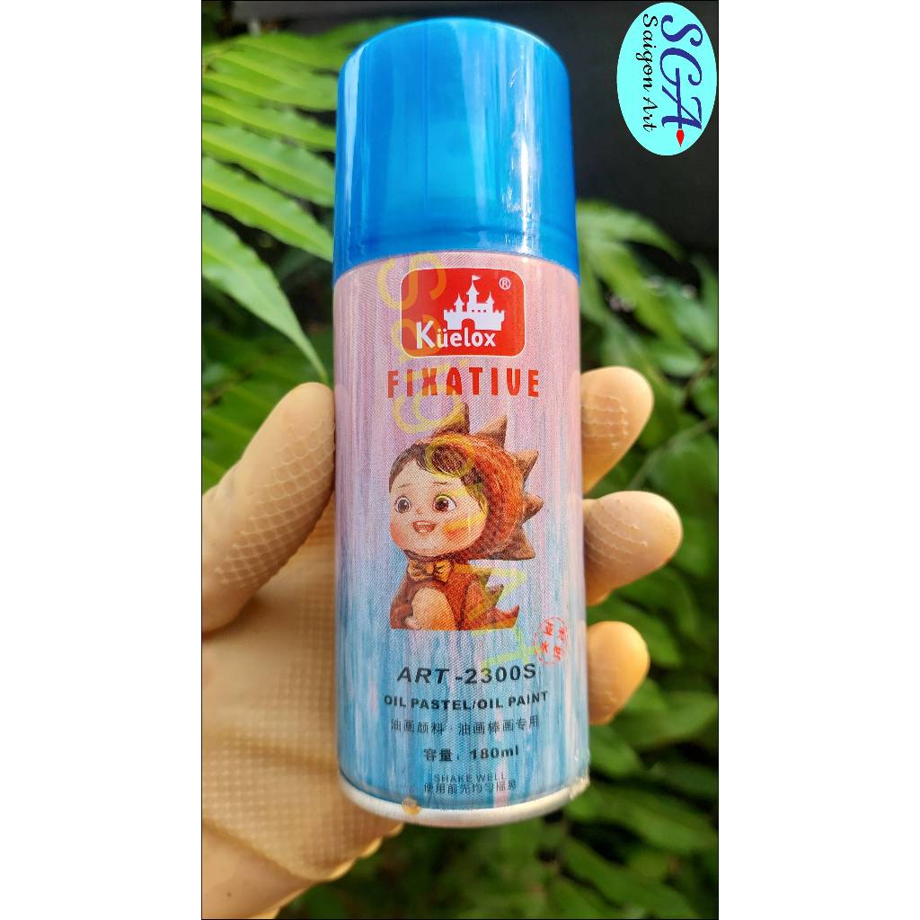 [SGA] Chai xịt bảo quản tranh sáp dầu và sơn dầu Kuelox Fixative ART-2300S 180ml
