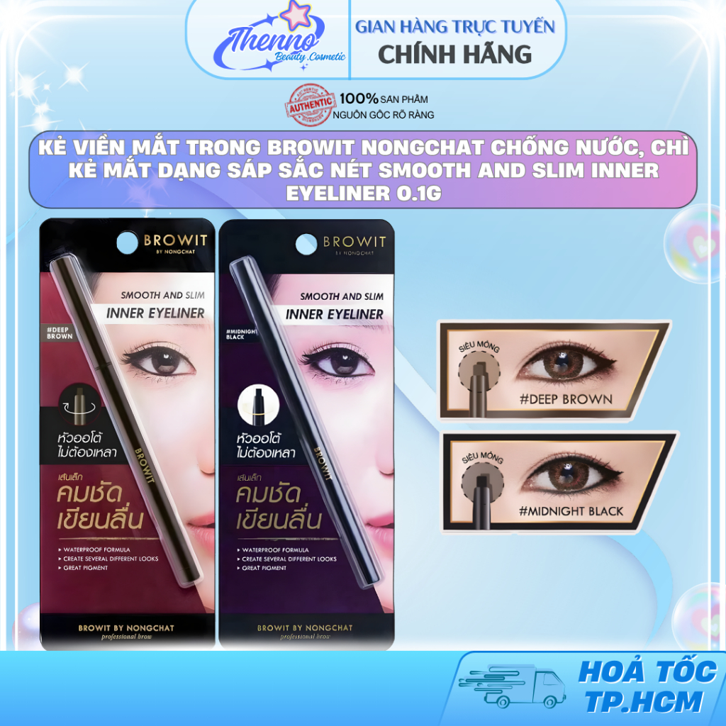 Kẻ Viền Mắt Trong Browit Nongchat Chống Nước, Chì Kẻ Mắt Dạng Sáp Sắc Nét Smooth And Slim Inner Eyel