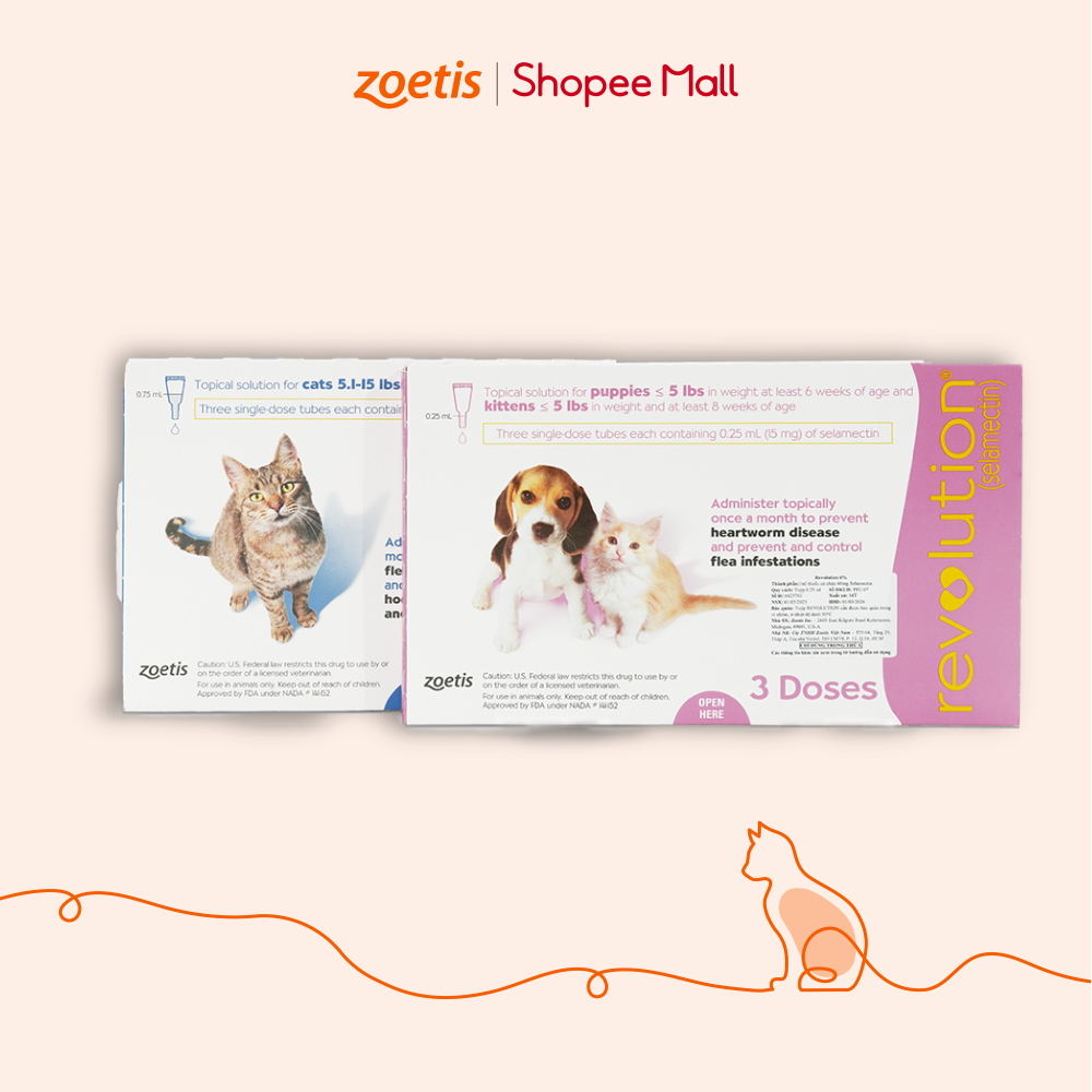 Nhỏ gáy Revolution - Nhỏ gáy Ve Rận, Bọ Chét, Ký Sinh Trùng Trong và Ngoài cho Chó Mèo