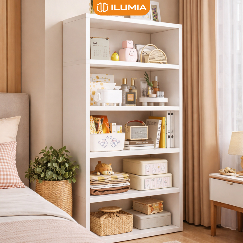 Kệ sách đa năng chất liệu gỗ MDF decor góc làm việc cực đẹp ILUMIA - GA30