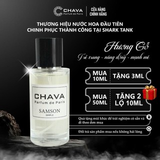 Nước Hoa Nam SIMPLE SAMSON CHAVA, Phong Cách Lăn+Xịt, Hương Gỗ Nồng Ấm, Sang Trọng & Nam Tính