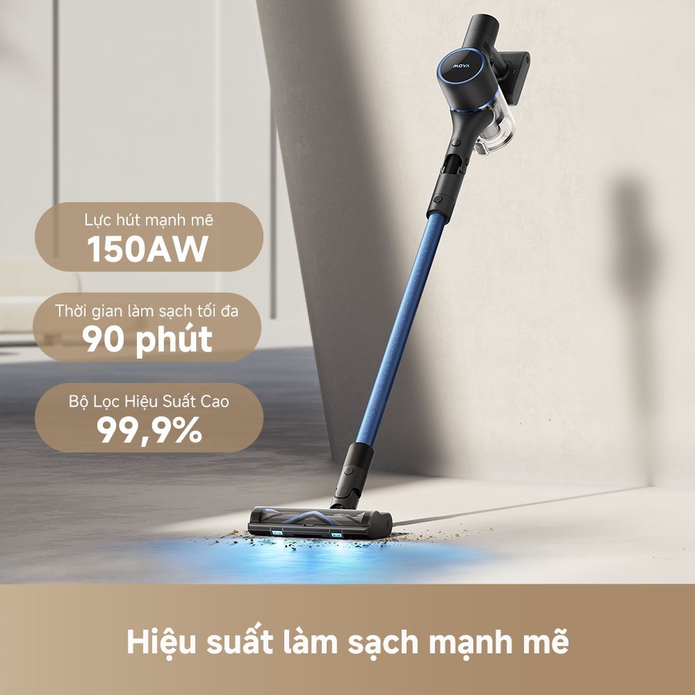 Máy Hút Bụi Cầm Tay Không Dây Mova S4 Detect | Ánh Sáng Xanh Phát Hiện Bụi Dễ Dàng | Công Suất Mạnh 150AW | BH 36 Tháng | BigBuy360 - bigbuy360.vn