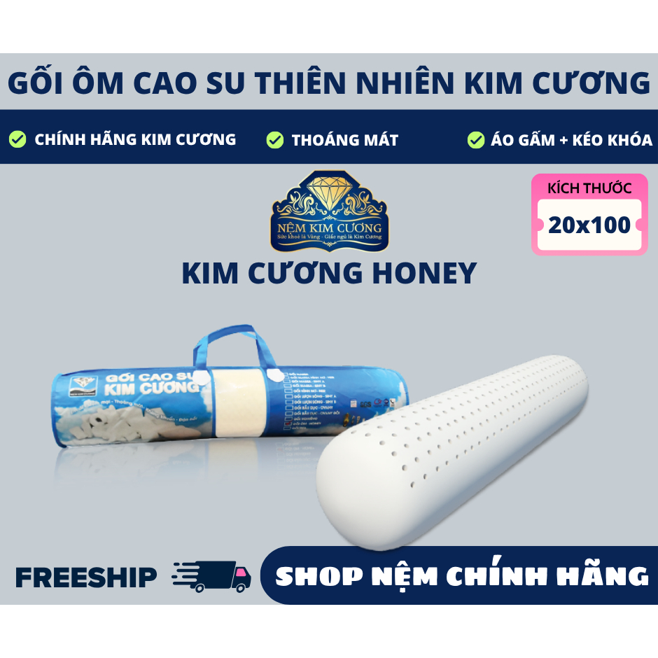 Gối ôm cao su thiên nhiên kim cương ( 20x100 )