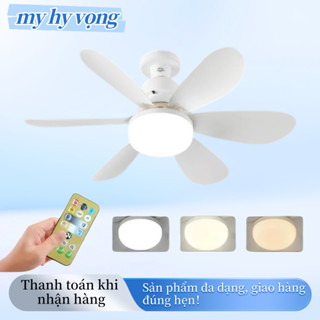 Quạt Trần 2 Trong 1 Kiêm Đèn Trang Trí Sắc E27 – 6 Cánh Gió, Đèn 3 Màu 3000K–6500K, Điều Khiển Từ Xa