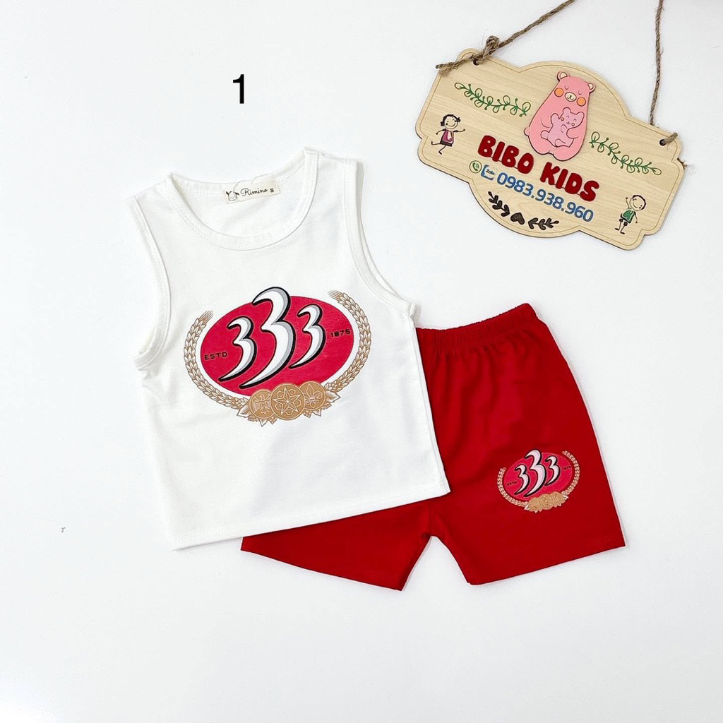 Bộ quần áo mùa hè cotton logo bia 333