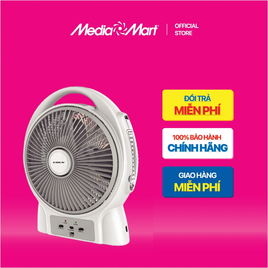[ Mediamart Mall ] Quạt tích điện Coex CF-7115R BH chính hãng,Ship 0đ