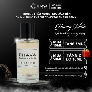 Nước Hoa Nữ Hương Phấn, Nhẹ Nhàng CHAVA SIMPLE ELIZABETH Hương Hoa Tươi Mát, Quyến Rũ & Nữ Tính - Chính Hãng