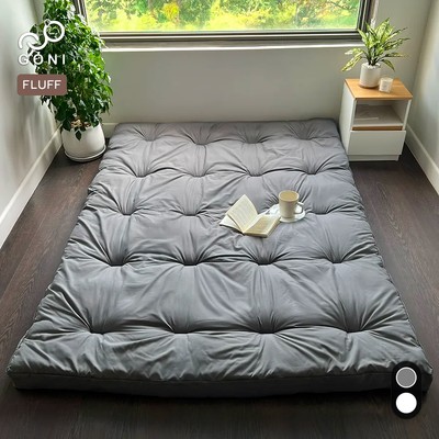 Nệm bông trải sàn Goni Fluff tối giản, êm mềm, gọn nhẹ, màu Xám hoặc Trắng, kích thước 1m, 1m2, 1m4, 1m6, 1m8, 2m2