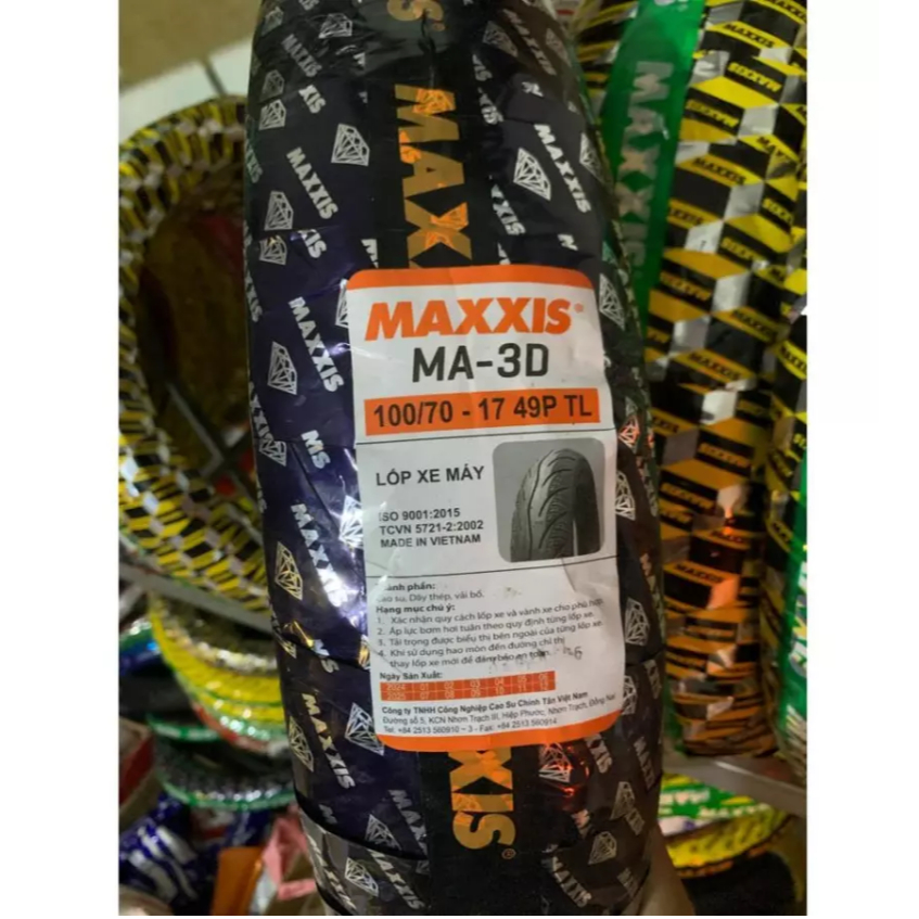 Vỏ bánh sau Exciter 135 không ruột , Lốp 100/70-17 Maxxis