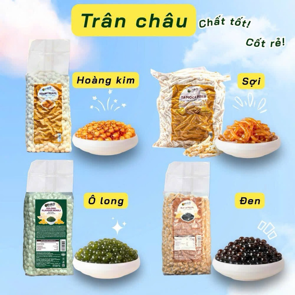Trân châu Krub O 1kg (Sợi, Đường đen, Hoàng Kim, Baby, Ô Long)