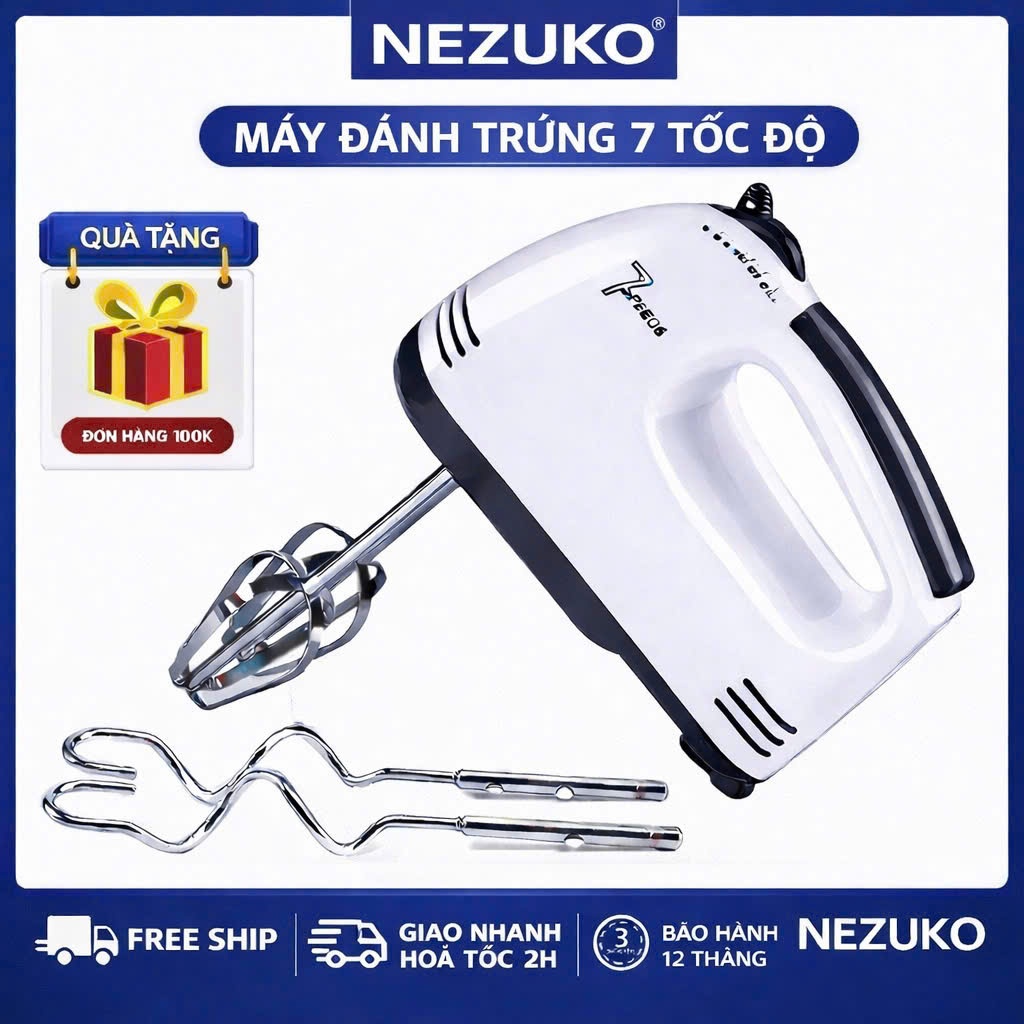 Máy Đánh Trứng Cầm Tay Mini 07 Tốc Độ Vicente Công Suất 300W