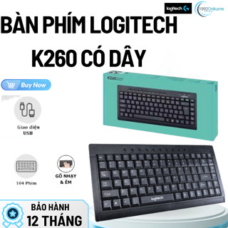 Bàn Phím Có Dây Logiitechh K260 USB  Full zize tiêu chuẩn, Gõ Êm, Bền Bỉ Phù Hợp văn Phòng/ Học Sinh