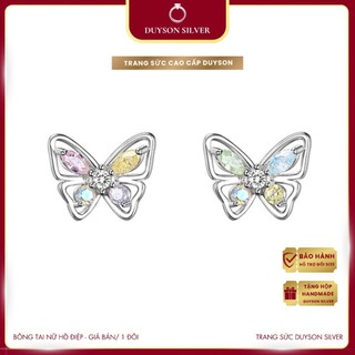 Bông tai nữ mẫu cánh bướm đính đá ngũ sắc xinh xắn DUYSON SILVER (1 đôi ) [KNKX23]