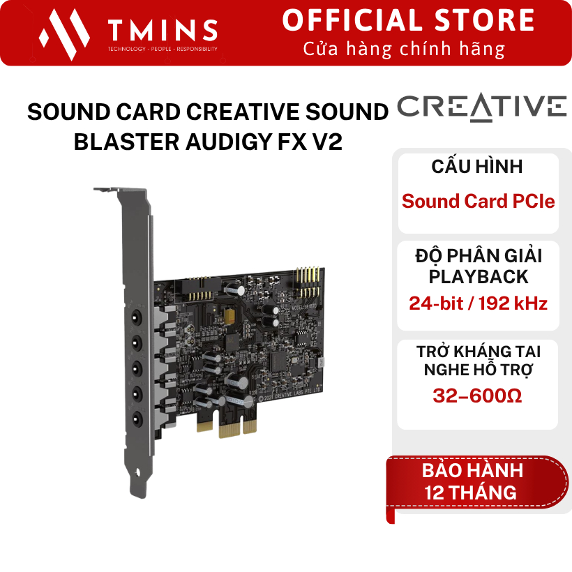 Sound card Creative sound Blaster Audigy Fx V2 | Card Âm Thanh PC Gaming, Thu Âm, Nghe Nhạc - Hàng c