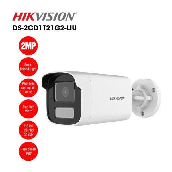 Mắt CAM IP Hik 2CD1T21G2-LIU (míc, Hybrid 50m)