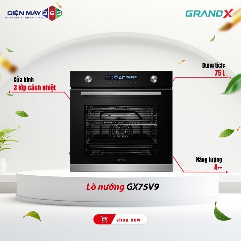 Lò nướng âm tủ GrandX GX75V9 - Lò Nướng Cao Cấp Cho Nhà Bếp Hiện Đại